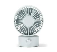 MUJI 無印良品 Ventilador de escritorio USB de bajo ruido, 2 ajustes de velocidad, ángulo ajustable, 4 x 3.1 x 5.4 pulgadas, disponible en rosa, blanco, negro (azul)