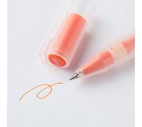 MUJI - Bolígrafo de gel, tipo tapa, tinta brillante multicolor, punta de 1,0 mm, cuerpo redondo (naranja, 0,38 mm)
