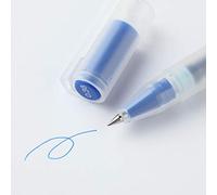 MUJI - Bolígrafo de gel, tipo tapa, tinta multicolor con purpurina, punta de 1,0 mm, cuerpo redondo (azul, 0,38 mm)