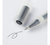 MUJI - Bolígrafo de gel, tipo tapa, tinta multicolor con purpurina, punta de 1,0 mm, cuerpo redondo (negro, 0,5 mm)