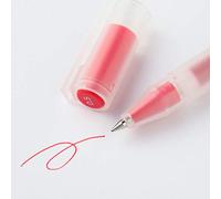 MUJI - Bolígrafo de gel, tipo tapa, tinta multicolor con purpurina, punta de 1,0 mm, cuerpo redondo (rojo, 0,5 mm)