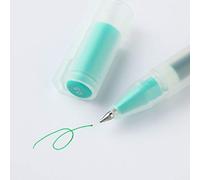 MUJI - Bolígrafo de gel, tipo tapa, tinta multicolor con purpurina, punta de 1,0 mm, cuerpo redondo (verde, 0,5 mm)