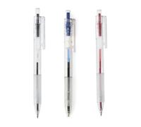 MUJI - Bolígrafos de policarbonato con punta de 0,5 mm, paquete de 3, negro/azul/rojo