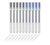 Muji Bolígrafos de tinta de gel de 0,5 mm, juego de 2 colores, negro, 5 piezas azules, 5 unidades