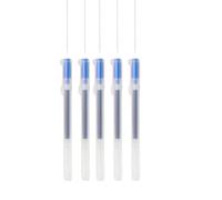 Muji - Bolígrafos de tinta de gel, paquete de 5, tipo tapa, 0,38 mm/0,5 mm, transparente (azul, 0,38 mm)