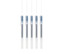 Muji - Bolígrafos de tinta de gel, paquete de 5, tipo tapa, 0,38 mm/0,5 mm, transparente (azul marino, 0,5 mm)