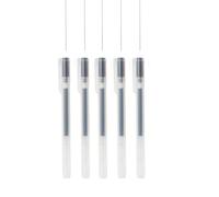 Muji - Bolígrafos de tinta de gel, paquete de 5, tipo tapa, 0,38 mm/0,5 mm, transparente (negro, 0,5 mm)