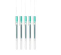 Muji - Bolígrafos de tinta de gel, paquete de 5, tipo tapa, 0,38 mm/0,5 mm, transparente (verde, 0,5 mm)