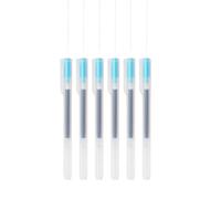 Muji - Bolígrafos de tinta de gel, paquete de 6, tipo tapa, punta de 0,38 mm/0,5 mm, cuerpo translúcido. (azul claro, 0,5 mm)