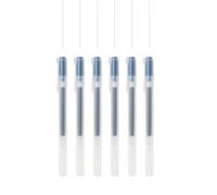 Muji - Bolígrafos de tinta de gel, paquete de 6, tipo tapa, punta de 0,38 mm/0,5 mm, cuerpo translúcido (azul marino, 0,5 mm)
