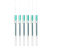 Muji - Bolígrafos de tinta de gel, paquete de 6, tipo tapa, punta de 0,38 mm/0,5 mm, cuerpo translúcido (verde, 0,38 mm)