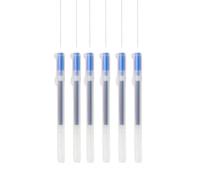 Muji - Bolígrafos de tinta de gel, paquete de 6, tipo tapa, punta de 0,38 mm/0,5 mm, cuerpo transparente (azul, 0,5 mm)