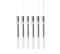 Muji - Bolígrafos de tinta de gel, paquete de 6, tipo tapa, punta de 0,38 mm/0,5 mm, cuerpo transparente (negro, 0,5 mm)