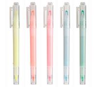 MUJI Juego de subrayadores de punta doble, 5 colores