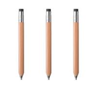 Muji - Portaminas de madera, mina HB de 2 mm, barril de madera natural, paquete de 3