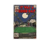 MUJIAN Ice Cube - Póster vintage de parodia de cómic de gangsta y rap con texto en inglés "It Was A Good Day" y pósteres decorativos para habitación estética, 40 x 60 cm