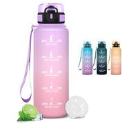 Mujigaga Botella 1 5 litros, Botella Agua Gimnasio con Marca de Tiempo,a Prueba de Fugas, Fácil de Transportar, Cantimplora con Marca de Tiempo, Cantimplora Infantil para Deportes, Camping, Gimnasio