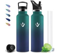 Mujigaga Botella Acero Inoxidable 1 litro, Botella agua Gimnasio, sin BPA, Cantimplora con Pajita, A Prueba de Fugas, Mantiene 24H Frio/12H Calor, Cantimplora para Cámping, Senderismo, Nadar