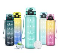Mujigaga Botella Agua- 0.5l- Botella Agua Niños, A Prueba de Fugas, Cantimplora Infantil, Con Cierre de Seguridad, Reutilizable, Cantimplora con Boca Ancha, para la Escuela, Nadando, Picnic, Hogar