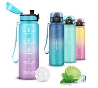 Mujigaga Botella Agua- 0.5L- Botella Agua Niños, con Filtro, Cantimplora Infantil, a Prueba de Fugas, BotellaS Motivacional, con Marca de Tiempo, Cantimplora para Agua, Café, Té, Jugo