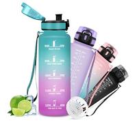 Mujigaga Botella Agua- 1 5 litros- Botella Agua Gimnasio, A Prueba de Fugas, Cantimplora con Eslogan Motivador, con Boca Ancha, Fácil de Limpiar, para la Pilates, Gimnasio, Senderismo, Montañismo
