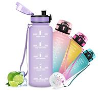 Mujigaga Botella Agua- 1 5 litros- Botella Agua Gimnasio, A Prueba de Fugas, Cantimplora con Eslogan Motivador, con Boca Ancha, Fácil de Limpiar, para la Montañismo, Senderismo, Triatlón, Escalada