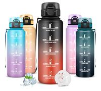 Mujigaga Botella Agua- 1 5 litros- Botella Agua Gimnasio, A Prueba de Fugas, Cantimplora con Filtro, Water Bottle con Cierre de Seguridad, con Boca Ancha, para la Montañismo, Excursión, Triatlón