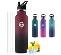 Mujigaga Botella Agua - 1 litro- Botella Agua Acero Inoxidable- A Prueba de Fugas- Cantimplora Gym- Termo sin Bpa- Mantiene 24H Frio/12H Calor, Cantimplora para Deportes, Cámping, Gimnasio, Running