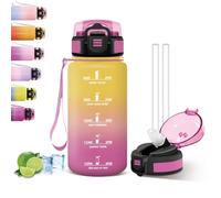 Mujigaga Botella Agua 500ml, Botella Agua Niños, A Prueba de Fugas, Botellas con Pajita, Fácil de Limpiar, Ligero y Portátil, Cantimplora Infantil para la Escuela, Pesca, Hogar y Viajar