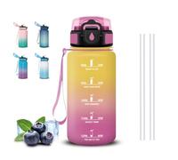 Mujigaga Botella Agua 500ml, Botella Agua Niños, A Prueba de Fugas, Botellas con Pajita, Fácil de Limpiar, Ligero y Portátil, Cantimplora Infantil para la Escuela, Oficina, Hogar y Viajar