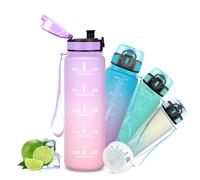 Mujigaga Botella Agua- 500ml- Botella Agua Niños, A Prueba de Fugas, Cantimplora Infantil, Con Eslogan Motivador, Cantimplora para la Escuela, Nadando, Montañismo, Acampada, Futbol, Picnic