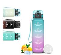 Mujigaga Botella Agua, 500ml Botella Agua Niños, Cantimplora con Marca de Tiempo, A Prueba de fugas, Cantimplora con Filtro, Fácil de Transportar, para la Escuela, Bicicleta, Running, Oficina