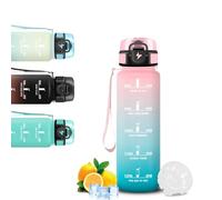 Mujigaga Botella Agua, 500ml Botella Agua Niños, Cantimplora Infantil con Filtro, A Prueba de fugas, Fácil de Transportar, Cantimplora con Marca de Tiempo, para la Escuela, Running, Oficina