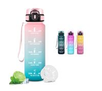 Mujigaga Botella Agua, 500ml Botella Agua Niños, Cantimplora Infantil con Filtro, A Prueba de fugas, Fácil de Transportar, Cantimplora con Marca de Tiempo, para la Escuela, Oficina, Deportes, Hogar