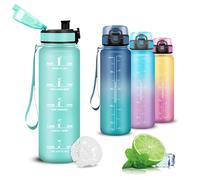 Mujigaga Botella Agua, 500ml Botella Agua Niños, Water Bottle, A Prueba de Fugas, Botellas Agua Niños Colegio, con Lema Motivador, Cantimplora Infantil para la Escuela, Viajar, Correr, Oficina
