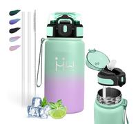 Mujigaga Botella Agua Acero Inoxidable- 500ml- Botella Termica, sin BPA, Botellas Agua Niños, Cantimplora con Pajita, A Prueba de Fugas, Doble Aislamiento, Cantimplora para Camping, Escuela, Hogar