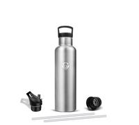 Mujigaga Botella Agua Acero Inoxidable 500ml, otella Agua Niños con Pajita y Filtro, Reutilizable Termo Sin BPA, A Prueba de Fugas Cantimplora Termica para Escuela, Cámping, Gimnasio
