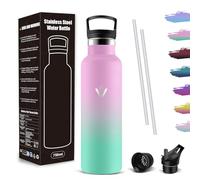 Mujigaga Botella Agua Acero Inoxidable 750ml, Botella Termica A Prueba de Fugas, Cantimplora con Pajita y Filtro, Water Bottle Sin BPA, para Escuela, Deporte, Exterior, Viaje, Hogar, Oficina