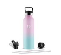 Mujigaga Botella Agua Acero Inoxidable 750ml, Cantimplora Termica, A Prueba de Fugas Termo con Pajita y Filtro, Botella Termica sin BPA para Senderismo, Oficina, Gimnasio