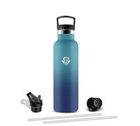 Mujigaga Botella Agua Acero Inoxidable 750ml, Cantimplora Termica con Pajita y Filtro, Termo a Prueba de Fugas, Botella Termica sin BPA para Deporte, Hogar, Gimnasio