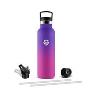 Mujigaga Botella Agua Acero Inoxidable 750ml, Cantimplora Termica sin BPA, Termo con Pajita y Filtro, A Prueba de Fugas Botella Termica para Bicicleta, Gimnasio, Colegio