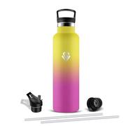 Mujigaga Botella Agua Acero Inoxidable, Botella Termica 1 litro sin BPA, A Prueba de Fugas Termo con Pajita y Filtro, Cantimplora Termica para Bicicleta, Exteriores, Oficina