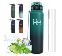 Mujigaga Botella Agua Acero Inoxidable, Botella Termica 1 litro, sin BPA, Botellas Agua Gimnasio, a Prueba de Fugas, Acero Inoxidable 18/8, Cantimplora para la Correr, Yoga, Deportes, Excursión