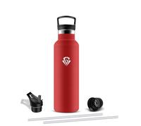 Mujigaga Botella Agua Acero Inoxidable Sin BPA, Botella Termica 750ml con Pajita y Filtro, Cantimplora Termica a Prueba de Fugas, Termo para Gimnasio, Preescolar, Colegio