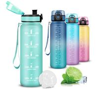 Mujigaga Botella Agua, Botella Agua 1 litro, Botellas Agua Gimnasio, A Prueba de Fugas, Cantimplora Reutilizable, Fácil de Limpiar, Water Bottle para la Ciclismo, Senderismo, Correr