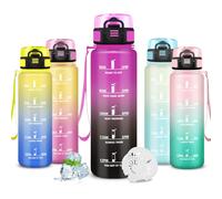 Mujigaga Botella Agua Gimnasio, Botella 1 litro, A Prueba de Fugas, Cantimplora con Filtro, Water Bottle con Cierre de Seguridad, con Boca Ancha, para la Yoga, Senderismo, Hogar, Acampada, Deportes