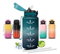 Mujigaga Botella agua Niños, 500ml Botella Agua, A Prueba de Fugas, Cantimplora Infantil, Con Escala de Tiempo, Cantimplora con Pajita, para la Escuela, Hogar, Oficina, Acampada, Deportes