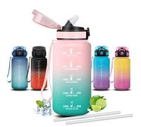 Mujigaga Botella agua Niños, Botella Agua 500ml, A Prueba de Fugas, Cantimplora Infantil, Con Eslogan Motivador, Cantimplora con Pajita, para la Escuela, Cafetería, Oficina, Picnic, Deportes