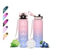Mujigaga Botella Agua Niños, Botella Agua 500ml, Cantimplora Motivadora, a Prueba de Fugas, Diseño de Cerradura, Marcador de Tiempo, Cantimplora con Filtro para Hogar, Colegio, Viaje, Escuela