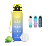 Mujigaga Botella Agua Niños con Filtro, Botella Agua 500ml, Fácil de Limpiar, Cantimplora Motivacional con Marca de Tiempo, Cantimplora Infantil a Prueba de Fugas, para Escuela, Hogar, Gym, Niños